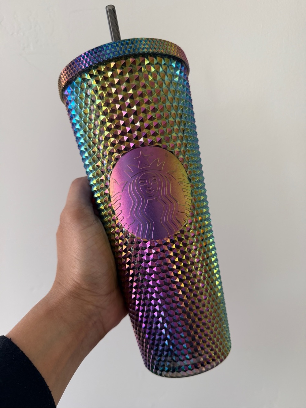 NEW Starbucks Fall 2023 Oil Slick Rainbow Studded Tumbler 24oz Venti Size